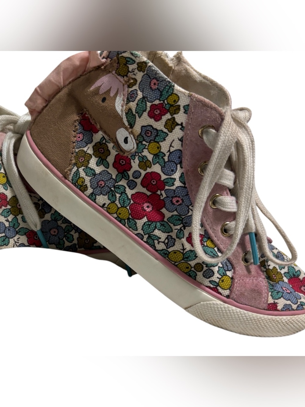 Mini Boden Floral Horse High-Top Sneakers size 32 size 1 US